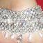 Silver crystal broad payal ANKLETS pair feet bracelet