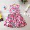 New flower printing vest dress wholesale children girl princess dress