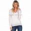New Style Women White Fishnet V Neck Hoodies Wholesale