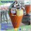 Tornado high quality giant large fake ice cream cone sculpture model, fiberglass big scale decoration display