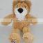 Sitting design brown color plush lion toys with T-shirt and custom logo printing