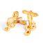 Gold Plating Musical Note Gift Mens Shirt Cuff links