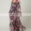CHEFON Floral print elegant chiffon design evening dresses sale