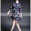 Woman long sleeve print dress wholesale, fashion western dress 2016