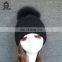 Boys Crochet Good Quality Hats 100% Raccoon Fur Pompom Hat