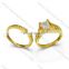 Gold plated couple ring stainless steel engagement ring cz 2017