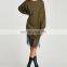 Custom Brand Fashion Women Clothing O Neck Lace Hem Hoodies Oversized Sweatshirt Dress