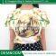 New style fashion short sleeve printing wave point fishtail skirt