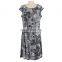 Black/White Floral Drawing Senior Women Dress Wear Guangzhou OEM