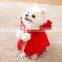 Pet dog Cat Christmas Clothes Cloak Hoodwinked Woolen Overcoat with fuzzy ball for Pomeranian