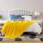 Amazon Luxury Custom OEM Yellow Fleece Throw Sherpa Blanket For Travel