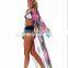 New Print Bohemian Long Chiffon Beach Dress Sarong Robe de Plage Kaftan Pus Size Sexy Women Summer Dress Pareos Saida de Praia