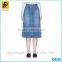 Custom 2016 Wholesale Lady High Qyality Button-up Denim Skirt