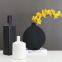 Circular Chinese Large White Black Elegant Round Vase For Hotel Office Home Showroom