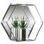 hot sale Hexagon Mirror Shelf Metal Wire Wall Shelf and mirror Home Decor Storage Floating shelf