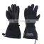 Black full grain cowhide leather snow outdoor water repellent gloves warming waterproof winter gloves