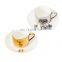 Creative plating mirror reflection ceramic coffee cup with plate set