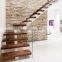 hot sale New York glass railing designs U shape mono steel beam staircase