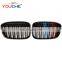 Gloss M color ABS dual slat front bumper kidney grill grille mesh for BMW  X1 F48 2015+
