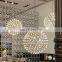 Hotel Living Room Luxury Restaurant Spark Ball Stainless Steel LED Chandelier Shopping Mall Starry Chandelier Lamp