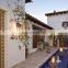 Creative Glass Box Iron Golden Triangle Rural Outdoor Indoor Balcony Bedroom Bar Restaurant Wall Lamp Sconces