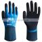 WG-318 Blue Nylon Latex Fully Foam Coated Waterproof Garden Work Gloves