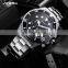 SINOBI Father's Gift Watch Cool Black 3 Time Zone Wristwatch with Calendar Customized Own Logo Men Watch Montre Homme