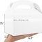 Brown Kraft Treat Gift Paper Cardboard Boxes with Handles Food-grade Take Out Bag for Candy Goodie Picnic Snacks