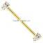 Triangle CZ straight 316L surgical steel industrial piercing barbells Body Jewelry