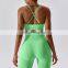 Seamless Ribbed Sling Straps Sports Cross Back Gym Bras Custom Sweat Wicking Yoga Tops