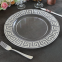 Reusable 13 Inch Gold or Silver Transparent Plate Party Decoration Plastic Charger Plates