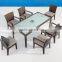 Black outdoor wicker chairs resin wicker synthetic rattan dining set