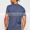 2016 Spring Short Sleeve Navy Tight Skinny Muscle Fit Longline Mens Curved Hem T-Shirt