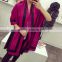 Fashionable Popular STARS LOVES Frame Style with Fringes Double-side Double-color Acrylic Wool Pashmina Scarf for Lady