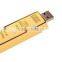 metal USB Flash Drive USB 2.0, gold bar usb flash drive for PC, Hot selling metal USB key 16GB