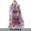 New Arrive Summer Style Scarf Flower Printed Silk Voile Scarf For Woman