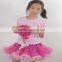 Red flower girl pettiskirt set polka dot bloom kids outfits mickey spot child tutus suit