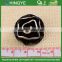 wholesale black flower metal shank zinc alloy button 15753
