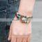 Ethnic Black Adjustable Leather Punk Bracelet Evil Eye Feather Charm