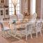 Luxury solid wood frame white marble top dining table