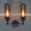 RH Loft Golden black Vintage style lamp Long HOB double head wall lamp