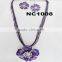 fashion rhinestone black metal flower necklace set
