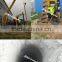 Pile auger drill machine with crane for pole erection