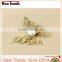 2015 fashion hot sale newest golden pearl butterfly hair clip