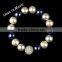 Cheap personalised initial pearl bracelets with crystal ball