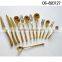 High quality gold plated 410 material with cloth wheel light cutlery set