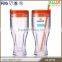 Christmas multicolour insulated plastic beer mug with straw