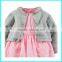 Wholesale outfit baby 2pcs Dress & Cardigan Set 2-piece bodysuit dress set,baby 2pcs set
