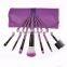 purple wood handle personalized makeup brush set