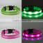 Pet Dog Collar LED Flashing Glow Necklace Leashes Cat Collars Adjustable Nylon 6 Colors 3size 2.5cm For Dog Safety Factory